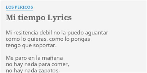 Mi Tiempo Lyrics By Los Pericos Mi Resitencia Debil No