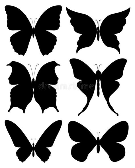 Ensemble Noir De Vecteur De Silhouettes De Papillons Illustration De