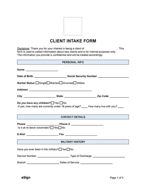 Free Attorney Law Firm Client Intake Form Pdf Word