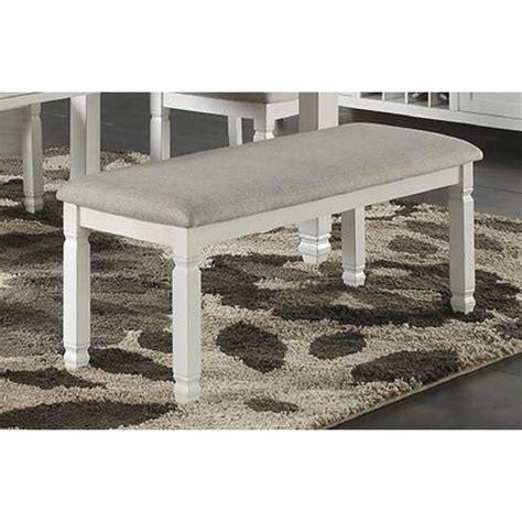 Rated 4.5 out of 5 stars. Modern Dining Bench with Upholstered Seat Cushion, White ...
