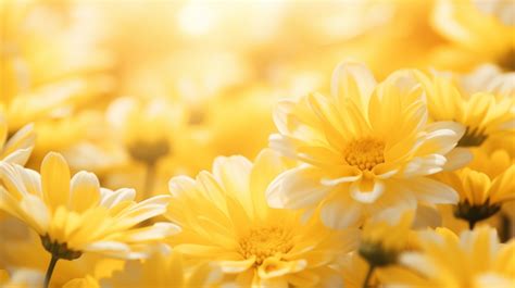 Abstract Yellow Flower Background With A Blurry Texture Fresh Flowers