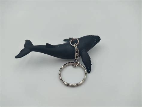 Humpback Whale Black Keychain Etherealize Plastic Animal Figure