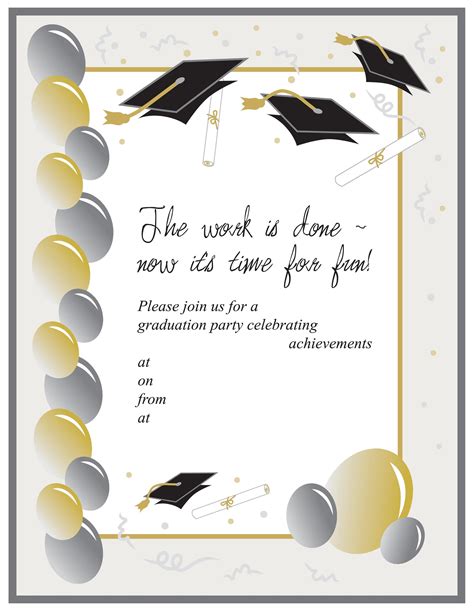 Free Printable Graduation Invitation Template Cards Printable Templates