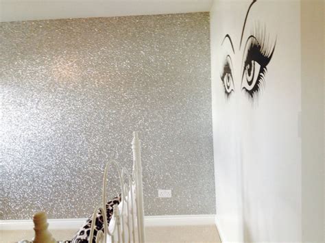 Silver Glitter Wall I Would Love This In My Bedroom Glitter
