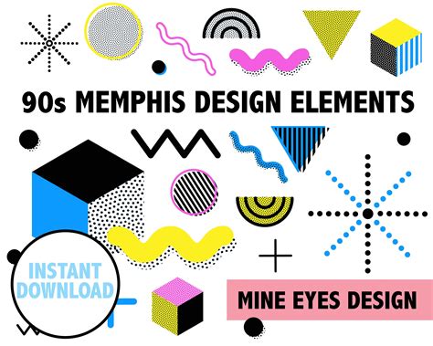 90s Memphis Design Elements Retro 90s Graphic Design Etsy In 2021