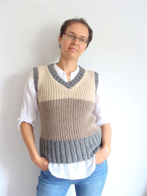 Knit Womens Vest Wool Vest For Women Knit Sweater Vest V Neck Wool
