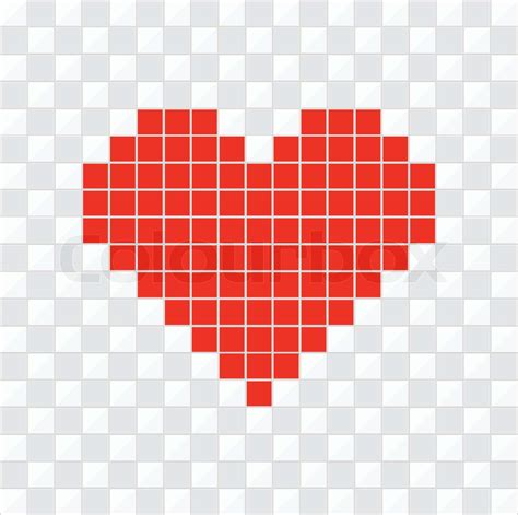Pixel Heart Vector Stock Vektor Colourbox