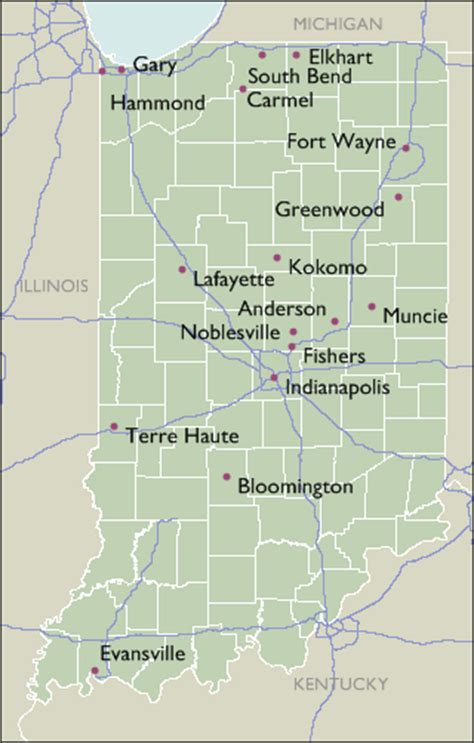 City Zip Code Maps Of Indiana