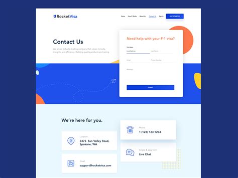 Contact Us Page Super Clean By Shakil Ali On Dribbble
