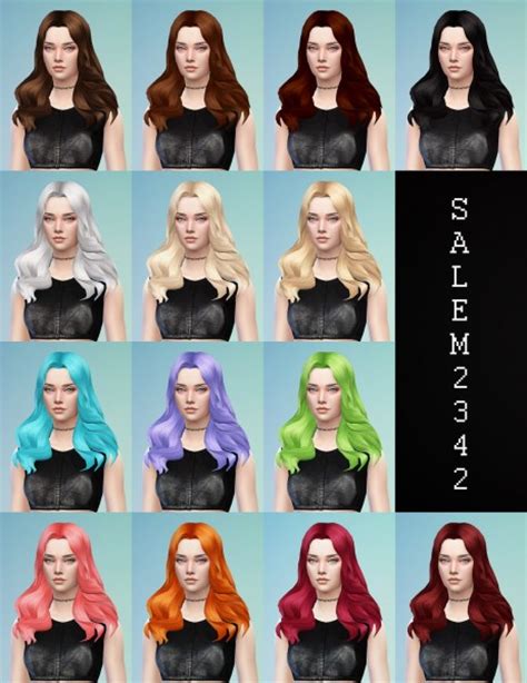 Salem2342 Middle Part Wavy Hairstyle Sims 4 Hairs