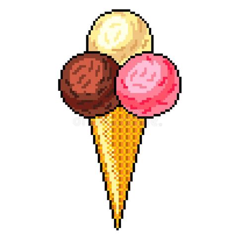 Ice Cream Pixel Art Stock Illustration Illustration Of Vanilla 115186204