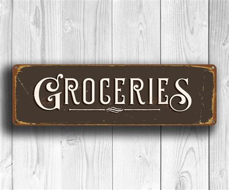 Grocery Sign Vintage Groceries Sign Classic Metal Signs Grocery