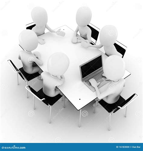 3d Man Business Meeting Isolated On White Stock Illustration
