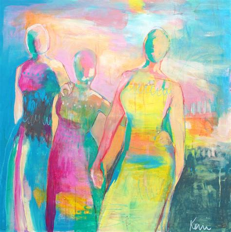 Large Abstract Figure Painting On Canvas Colorful Self Empowerment