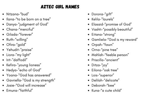 250 Cute Aztec Girl Names With Meanings 2024