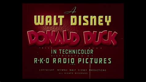 Donald Duck Early To Bed 1941 Original Rko Titles Reconstructed
