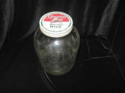 Vintage Carnation Malted Milk Glass Jar From