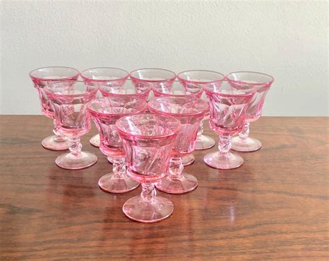 Pink Fostoria Cordial Glasses At 1stdibs Fostoria Pink Glassware Pink Fostoria Glass Pink