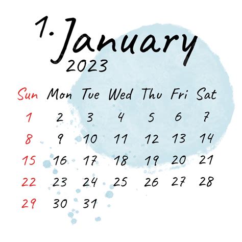 January 2023 Minimalist And Aesthetic Monthly Calendar High Resolution