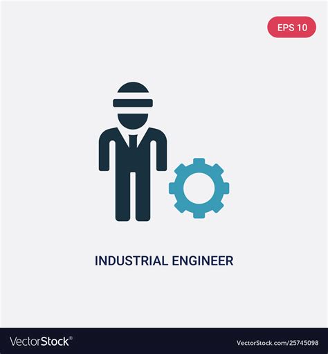 Two Color Industrial Engineer Icon From Industry Vector Image