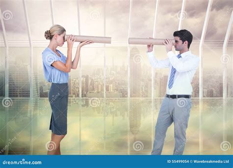 Composite Image Of Business People Looking At Each Other Stock Photo