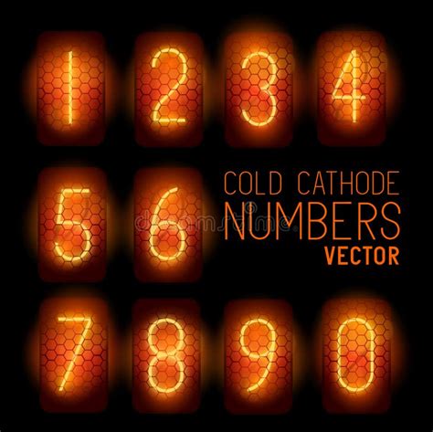 Cold Cathode Retro Display Numbers Stock Vector Illustration Of