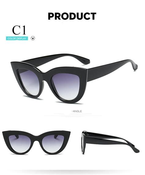New Women Cat Eye Sunglasses Matt Black Brand Designer Cateye Sun Glasses For Female Clout