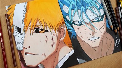 Drawing Ichigo And Grimmjow From Bleach Youtube