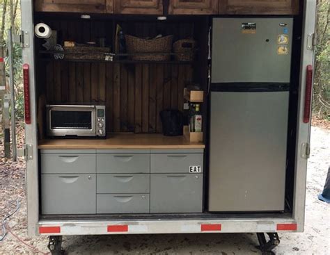 Kitchen In Our Cargo Trailer Camper Conversion Full Video At