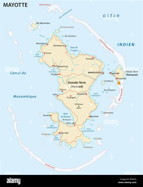 Dipartimento Di Mayotte Road Mappa Vettoriale Immagine E Vettoriale Alamy