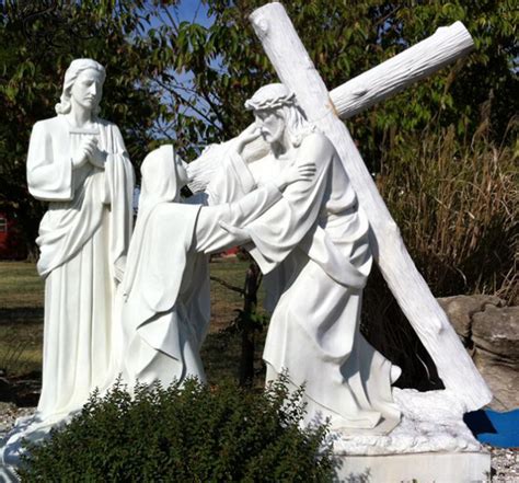 Marble Jesus Statue Religious Stone Garden 14 Stations Of The Cross