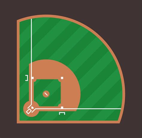 Baseball Field Icon Flat Illustration Of Baseball Field Vector Design
