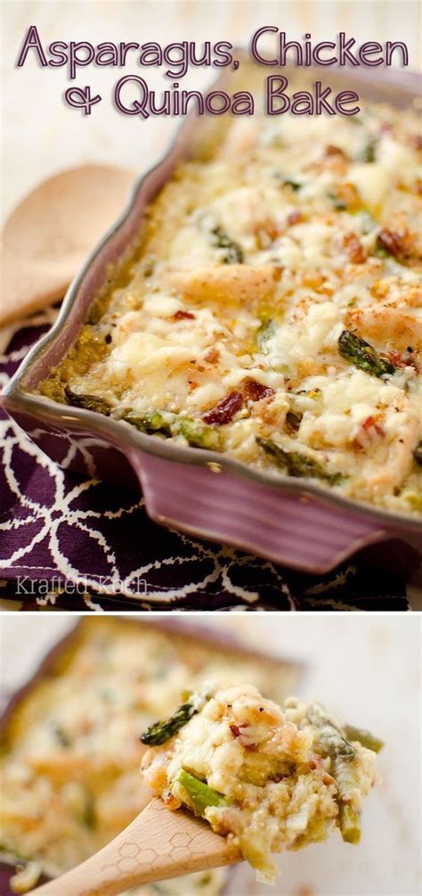 This is another one of my favorites! Asparagus Chicken and Quinoa Bake. A healthy dinner recipe ...