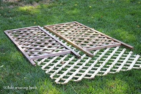 The free standing lattice trellis is a classic adornment. While Wearing Heels: DIY Garden Trellis