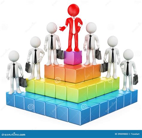 Business Hierarchy In Company Concept With Businessmen Standing On A
