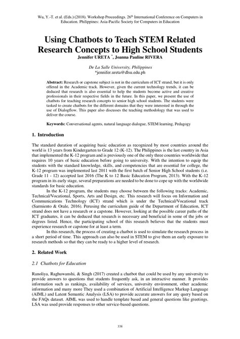 Concept paper for (name of program) a. (PDF) Using Chatbots to Teach STEM Related Research ...
