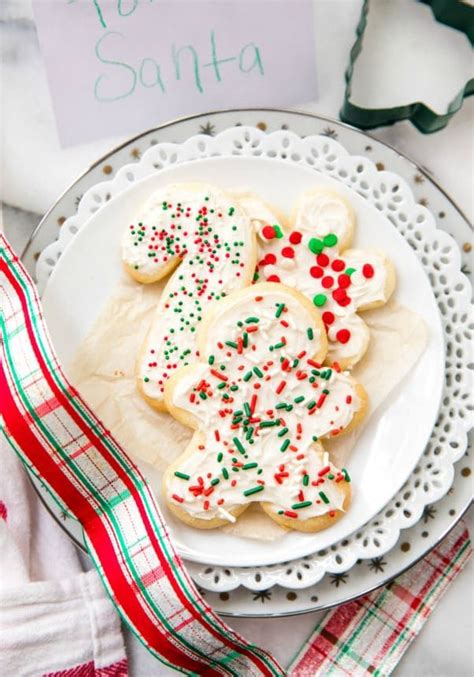 Holiday Sugar Cookies Decorated With Frosting And Sprinkles Sugar