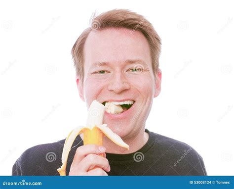Happy Banana Eating Stock Photo Image Of Isolated Dieting 53008124