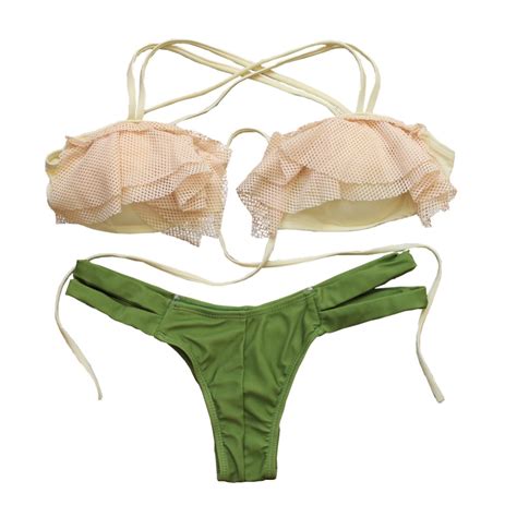Sexy Micro Bikinis Set Women Swimsuit 2017 Mesh Lace Thong