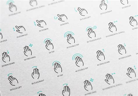 Free 50 Gesture Icons Vector Titanui