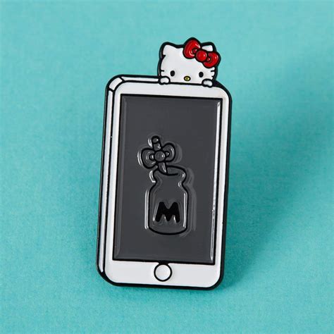 Hello Kitty Mobile Phone Enamel Pin Punkypins