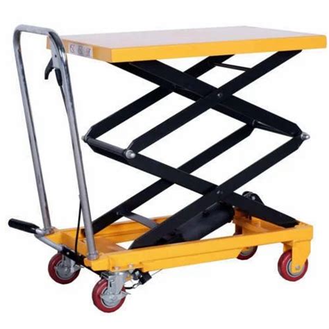 Mild Steel Hydraulic Manual Scissor Lift Table 350 Kg For Material
