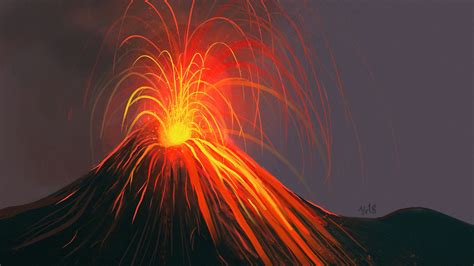 Download Wallpaper 3840x2160 Volcano Eruption Art 4k Uhd 169 Hd
