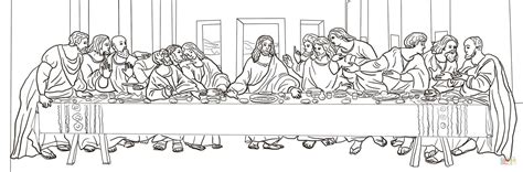 Desenho de A Última Ceia por Leonardo da Vinci para colorir | Desenhos