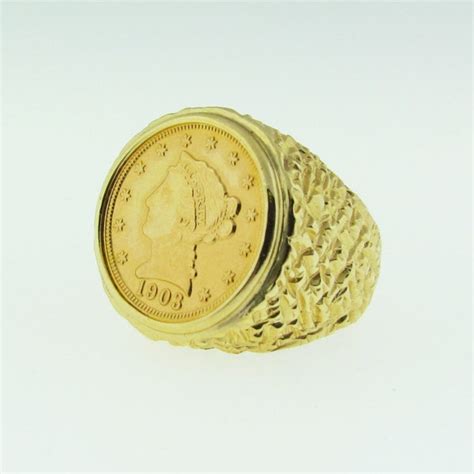 Gold Coin Ring Etsy
