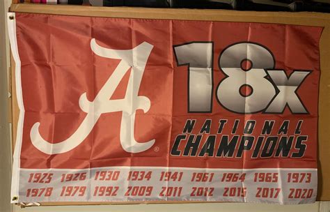Alabama Crimson Tide 18 X National Champions Banner Etsy