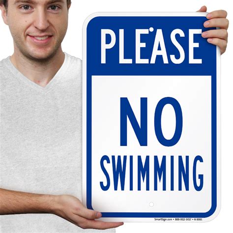 Please No Swimming Sign Low Prices Sku K 9991