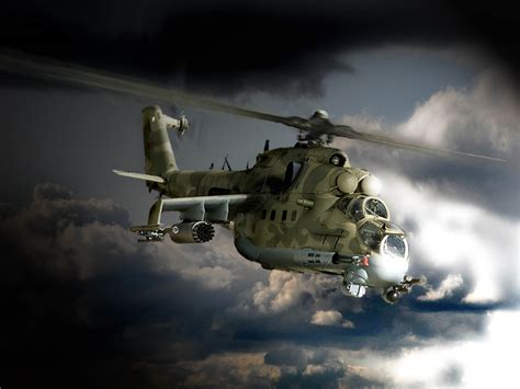 Wallpaper Mi 24 Hind Helicopter