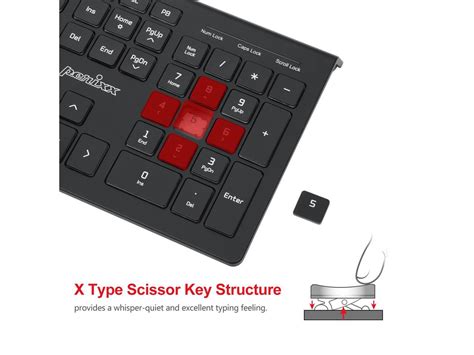 Perixx Periboard 324 Wired Silent Backlit Keyboard With 2 Hubs Scissor