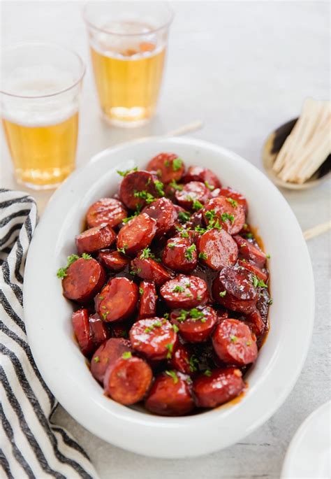 Smoked Sausage Appetizer In Easy Bbq Sauce Game Day Recipe Recipe